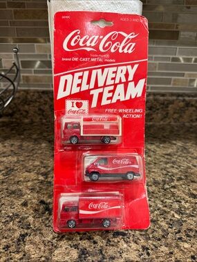 Coca Cola Red Delivery Team Toy Truck Trio